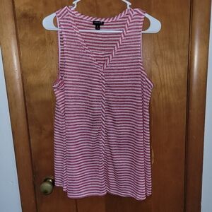 Torrid Red and White Stripe Tank Top